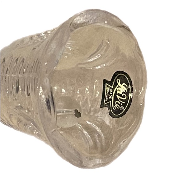 Vtg LaVie Frosted Angel Praying On Clear Glass Bell - Picture 5 of 5